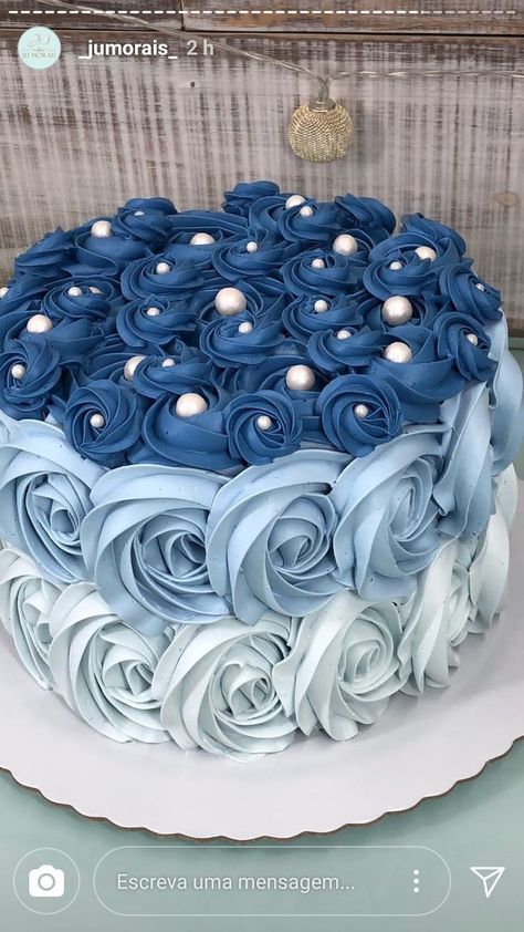 Luca Background, 20 Cake, Purple Cakes Birthday, Blue Birthday Cakes, Circle Cake, Cake For Boyfriend, Sweet 16 Birthday Cake, Rosette Cake, Birthday Cake With Flowers