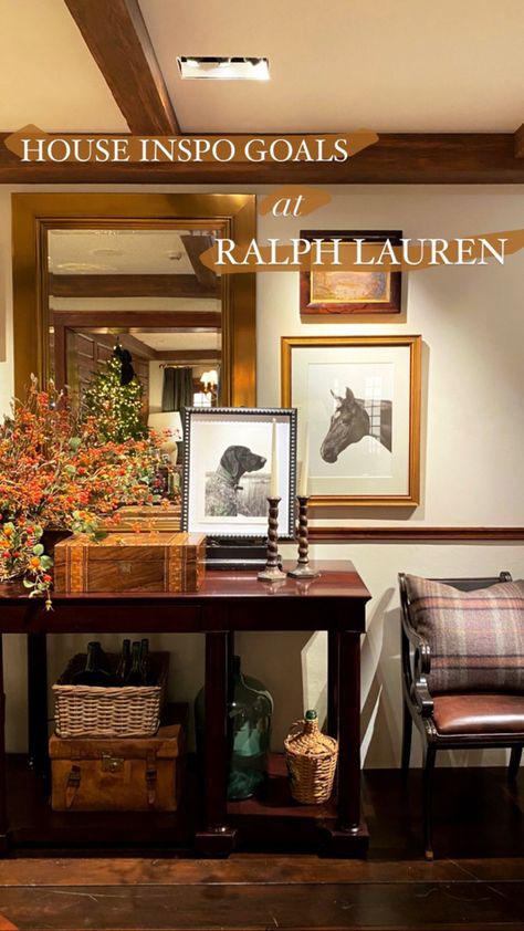 Ralph Lauren Study Room, Ralph Lauren Ranch Style, Nancy Meyers Ralph Lauren, Ralph Lauren Meets Nancy Meyers Home, Nancy Meyers Meets Ralph Lauren, Ralph Lauren Entryway, Vintage Ralph Lauren Aesthetic Home, Clay House Decor, Ralph Lauren Home Aesthetic