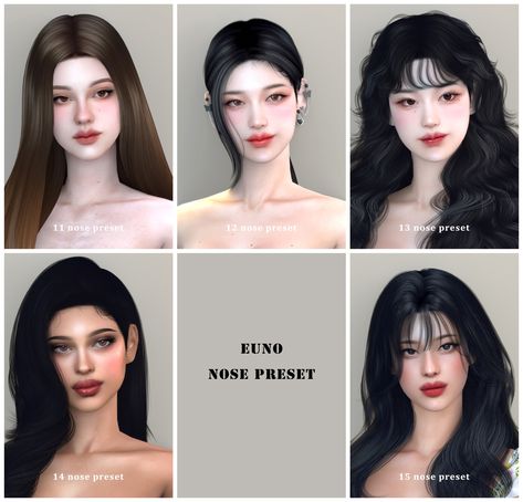 Sims 4 Asian Nose Preset, Sims 4 Cc Female Lips, Euno Sims 4 Cc, Sims 4 Korean Skin, The Sims 4 Korean Cc, The Sims 4 Cc Skin Korean, Sims 4 Korean Cc Clothes, The Sims 4 Cc Hair Korean, Korean Sims 4 Cc