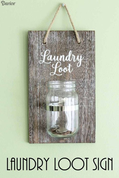 Diy Lavanderia, Laundry Room Decor Signs, Laundry Room Decor Diy, Change Jar, Laundry Room Art, Country Chic Cottage, Cute Dorm Rooms, Laundry Room Diy, Diy Laundry