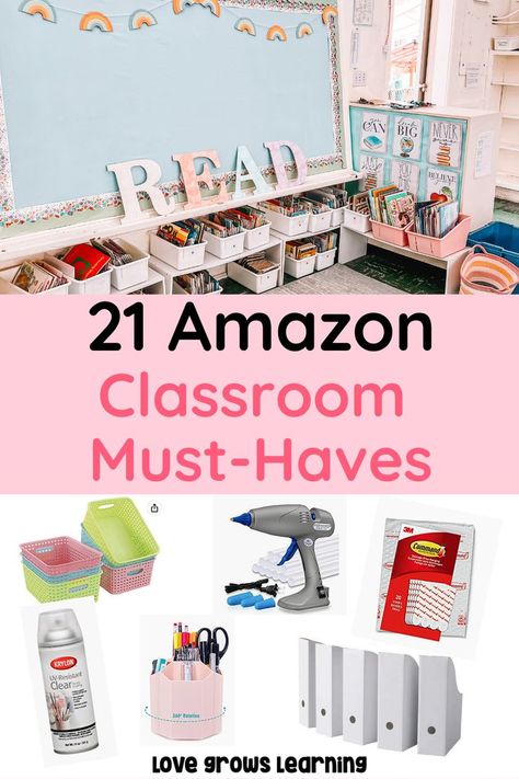 This list of classroom must-haves from Amazon is everything you need to get your classroom ready to go! Click to find all your teacher must-haves organized in one place. Teacher Supplies Organization, Classroom Necessities, Classroom Supplies List, Classroom Setup Elementary, Teacher Wish List, Teacher Classroom Supplies, Classroom Wishlist, Classroom Background, School Must Haves