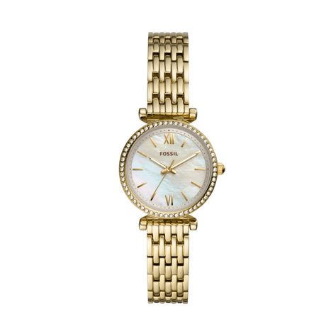 Carlie Mini Three-Hand Gold-Tone Stainless Steel Watch Fossil Watches Women, Watches Women, Fossil Watch, Hand Watch, Womens Watches Luxury, Fossil Watches, Three Hands, Jewelry Lookbook, Analog Watch