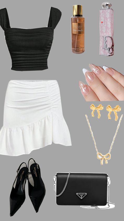 #outfit #cute #bowie #bowgirlie #nailinspo #prada #blackandwhite #skirt #fyp Outfit Cute, Download Books, Prada, Skirt, Books, Clothes