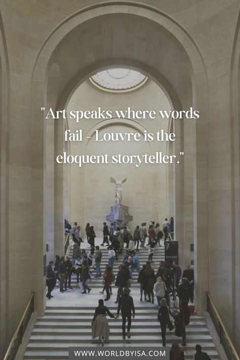 65+ Inspirational Louvre Quotes and Captions for Instagram – World by Isa Museum Quotes, The Louvre Museum, Famous Artwork, Vatican Museums, Captions For Instagram, Louvre Museum, The Louvre, The Masterpiece, I Can Tell