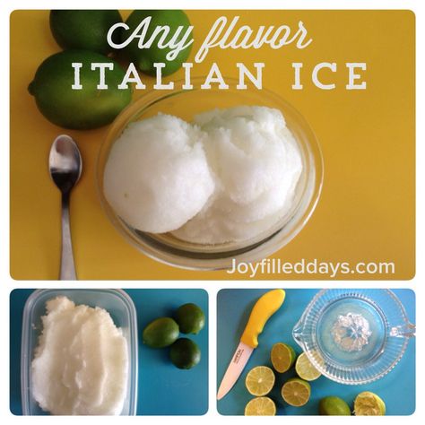 Italian Ice!  Lime, Lemon, Orange! Italian Ice Recipe, Refreshing Summer Recipes, Icee Recipe, Italian Ice Cream, Lemons And Limes, Cold Treats, Sorbet Recipes, Italian Ice, Ice Cream Popsicles