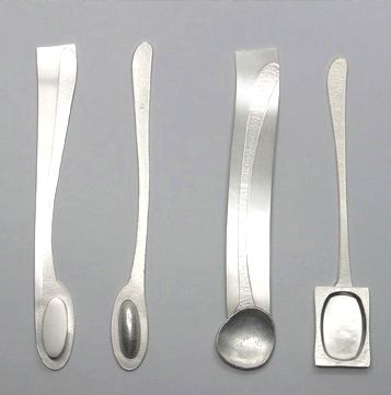 Antje Dienstbir Unique Utensils, Cutlery Design, Tableware Design, Ceramic Spoons, Silver Spoons, Objects Design, Art Object, Spoons, Metal Art