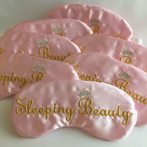 Sleeping Beauty Party Favors Slumber Party Sleep Eye Mask Princess Party by TheSleepyCottage on Etsy https://www.etsy.com/listing/231716857/sleeping-beauty-party-favors-slumber Sleeping Beauty Slumber Party, Aurora Sleeping Beauty Birthday Party Ideas, Disney Princess Slumber Party, Quince Recuerdos Ideas Pink, Princess Slumber Party Ideas, Sleeping Beauty Party Favors, Aurora Sleeping Beauty Party, Sleeping Beauty First Birthday, Sleeping Beauty Decor