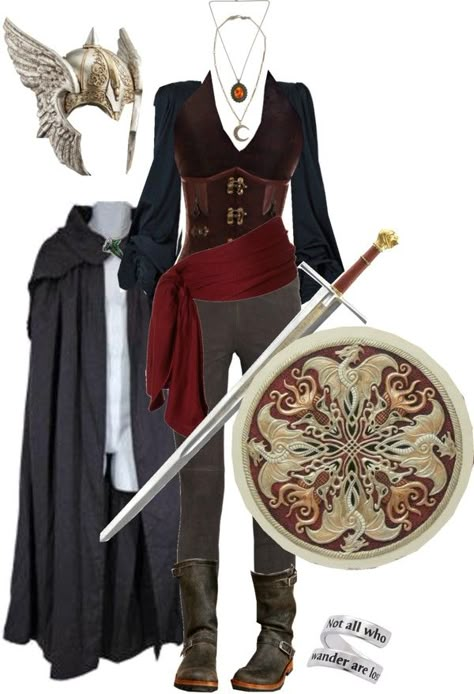 "The Female Warrior" by ltspork somehow seeing for the first time how a sash makes a huge difference! Warrior Princess Outfit, Princess Outfit, Warrior Outfit, Outfit Polyvore, Fest Outfits, Larp Costume, Medieval Clothing, Medieval Dress, Fantasy Costumes