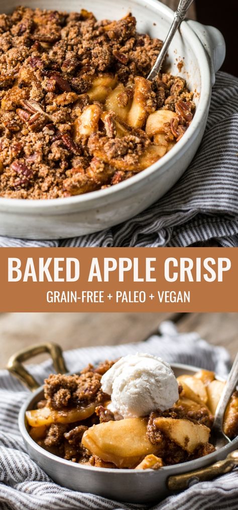 Paleo Baked Apples, Baked Apple Crisp, Paleo Apple Crisp, Healthy Apple Crisp, Apple Recipe, Baking Powder Uses, Paleo Recipes Dessert, Paleo Baking, Paleo Sweets