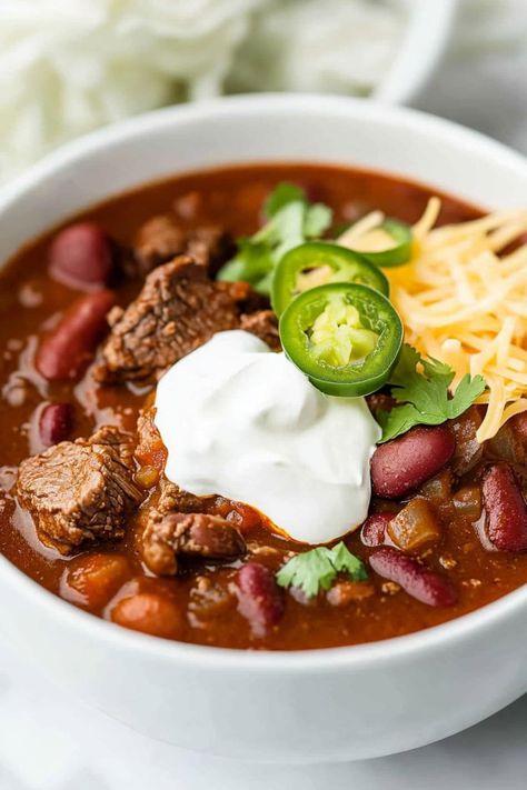 Two Meat Chili Recipe, Rib Eye Chili Recipe, Texas Chili Instant Pot, Ribeye Chili Recipe, Leftover Prime Rib Chili Recipes, Steak Chili Recipe No Beans, Steak Chili Recipe Instant Pot, Multi Meat Chili, Prime Rib Chili Recipes