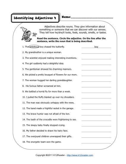 This worksheet will help your student develop his grammar skills by identifying the adjective and the noun it modifies. Comparative Adjectives Worksheet, Adjectives Grammar, Teaching Adjectives, Adverbs Worksheet, Adjective Words, Adjective Worksheet, Describing Words, Worksheets For Grade 3, 3rd Grade Writing