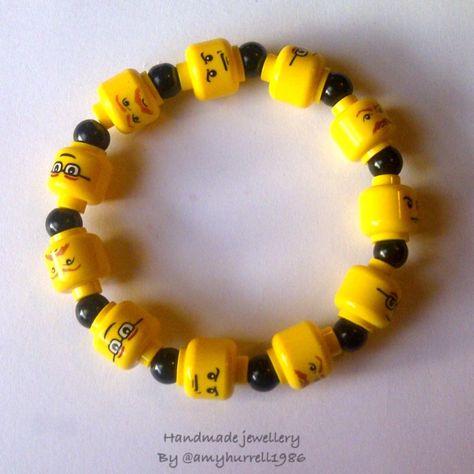 Little Boy Jewelry, Lego Dots Bracelet Ideas, Lego Bracelet, Lego Crafts, Heart Best Friend, Lego Diy Crafts, Owl Butterfly, Lego Jewelry, Lego Head