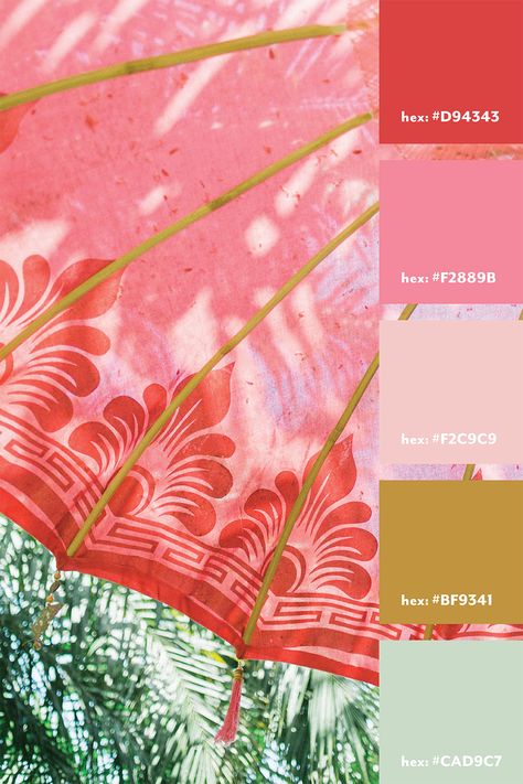 Pink Red Green Color Palette, Pink And Green Color Palette, Green Color Combinations, Green Color Palette, Colour Story, Color Board, Green Palette, Color Rush, Leaf Images