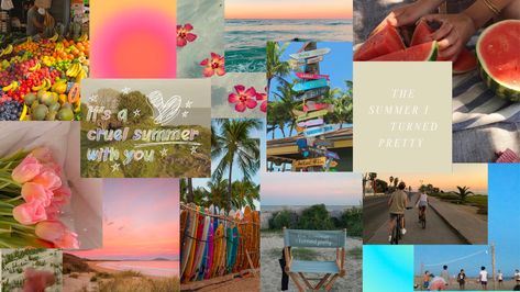 Summer Laptop Wallpaper, The Summer I Turned Pretty, Laptop Wallpaper, Laptop, Collage