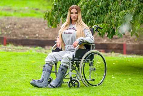 KATIE PRICE has told of the horrifying moment she vaulted a small wall on holiday – only to fall 25ft and smash both her feet. Speaking to The Sun in her first interview since the accident in Turkey in July, the former glamour model reveals she feared she would never walk again. Now she is […] Walking Cast, Medical Boot, Katie Price, Leg Cast, Body Cast, Leg Braces, Under The Knife, Olivia Culpo, Small Wall