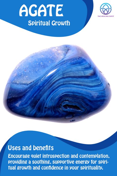 Dyed Agate Crystal Meaning, Crystals Benefits, Blue Agate Meaning, Types Of Agate, Crystals Meanings, Agate Properties, Agate Meaning, Blue Agate Stone, Blue Rock