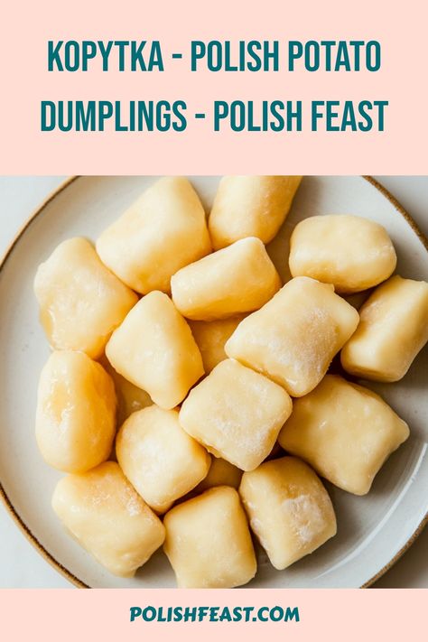 Kopytka, are traditional soft and chewy Polish Potato Dumplings. Make you own Polish Kopytka with this simple and quick recipe! Polish Potato Dumplings, Easy Polish Recipes, Chicken And Dumplin Recipe, Dumplin Recipe, Polish Dumplings, Polish Pierogi, Potato Dumplings, Tomato Soup Recipes, Dumpling Recipe