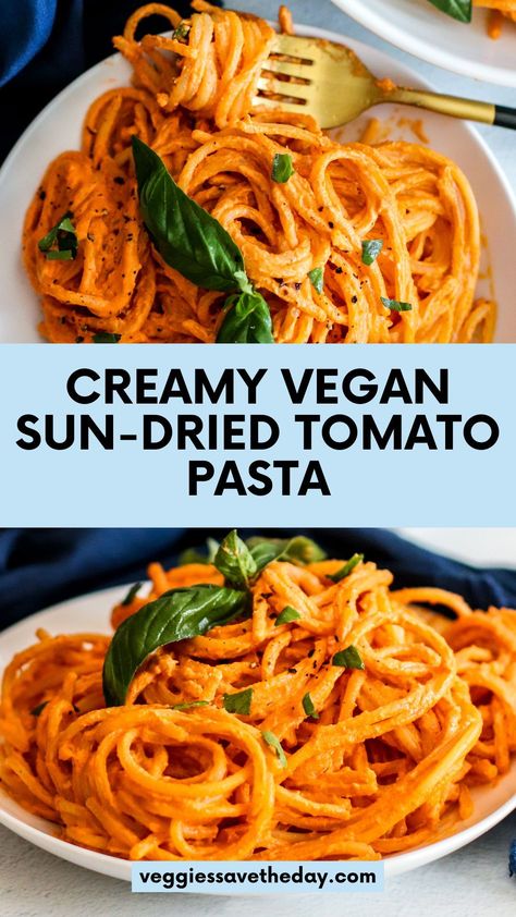 Vegan Sun Dried Tomato Recipes, Vegan Sundried Tomato Pasta, Sundried Tomato Pasta Vegan, Spicy Sun Dried Tomato Pasta, Pasta Stars, Dried Tomato Pasta, Tofu Pasta, Sun Dried Tomato Pasta, Sundried Tomato Pasta