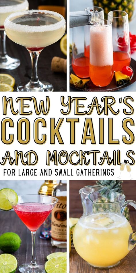 Must Drink New Year's Eve Cocktail Recipes - Crazy for Crust New Year Cocktails Recipes, New Years Drink, Drinks For Parties, Nye Drinks, New Years Eve Snacks, New Year's Eve Party Themes, Nye Cocktail, Nonalcoholic Party Drinks, New Years Eve Menu