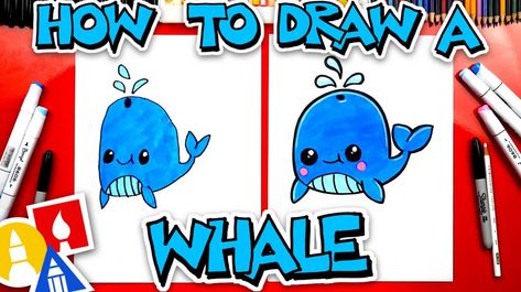 How To Draw Archives - Art For Kids Hub Funny Whale, Whale Drawing, Art For Kids Hub, Jellyfish Drawing, Phonics Rules, Toddler Art Projects, Gather Round, Toddler Valentines, Whale Art