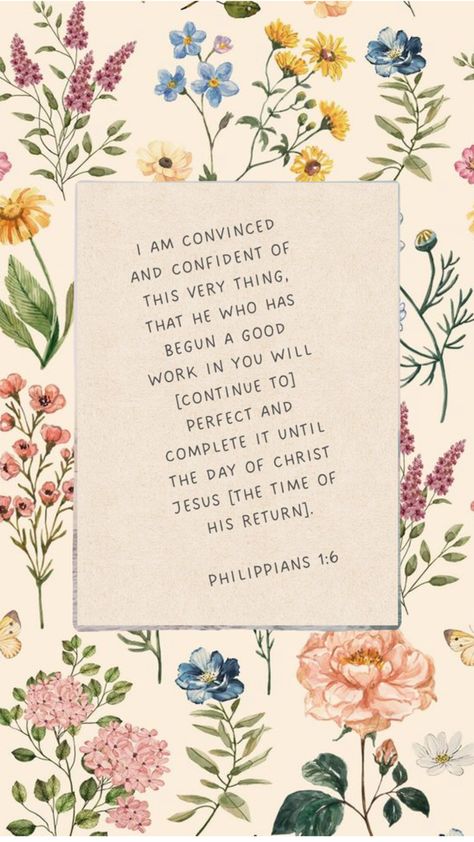 Bible verse wallpaper Consider The Wildflowers Wallpaper, Philippians 1 6 Wallpaper, 1 Peter 3:3-4 Wallpaper, Philippians 1:6, Bible Verse Lockscreen, Aesthetic Bible Verse Wallpaper, Bible Verse Phone Wallpaper, Pretty Bible, Bible Verses Phone Wallpaper