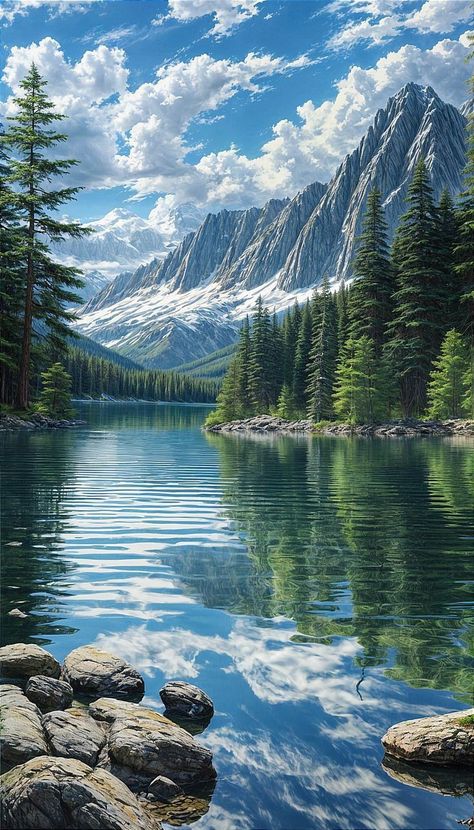 Mountain Pictures, Beautiful Scenery Pictures, Scenery Paintings, Scenery Pictures, Pretty Landscapes, Landscape Art Painting, Beautiful Locations Nature, Landscape Scenery, Beautiful Landscape Wallpaper