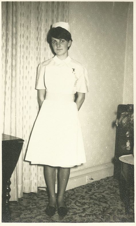 Unidentified+Nurse,circa+1960s 1960s Costumes, Nursing Pictures, White Pinafore, Nurse Outfit, Vintage Fashion 1960s, Nurse Rock, Vintage Nurse, Fashion 1960s, At The Mall