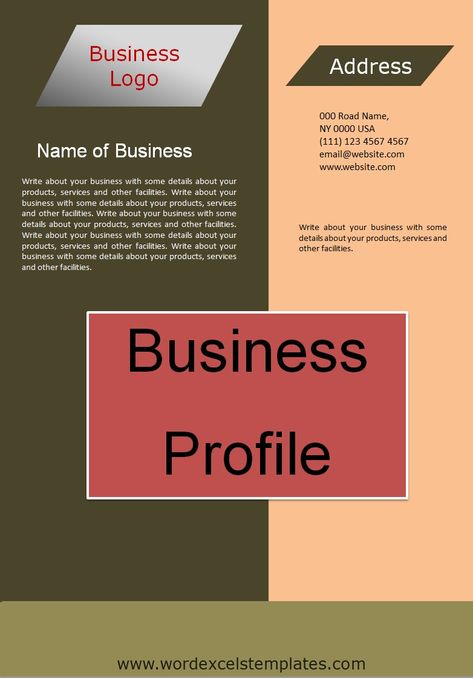 Business Profile Template | Free Word Templates Business Profile Templates Free, Business Profile Templates, Business Plan Template Word, Company Profile Design Templates, Profile Template, Sewing Easy, Profile Ideas, Bookkeeping Business, Google My Business