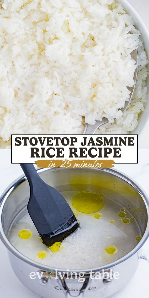 Knowing How to Cook Jasmine Rice so it is perfect and fluffy every time comes down to two things: the right rice-to-water ratio and correct cooking method. By following these fool-proof steps, you’ll get soft and tender grains with a chewy bite every time. Cook Jasmine Rice On Stove, Best Way To Cook White Rice, Basic Rice Recipe, How To Cook Jasmine Rice On The Stove, How To Cook Jasmine Rice, Fluffy Rice How To Make, Best Way To Cook Rice, Perfect Rice How To Cook, Jasmine Rice Stovetop