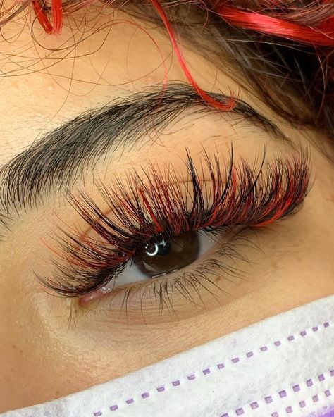 Wispy Volume Set, Color Eyelash Extensions, Eye Lash Design, Lash Book, Wispy Volume, Colored Lashes, Natural Fake Eyelashes, Lashes Fake Eyelashes, Eyelash Extensions Styles