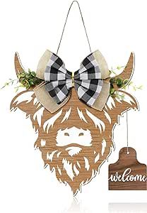 Cow Head Door Wreath Sign Ratten Style Cow Head Wall Decor Boho Nursery Wall Decor Cow Decor Farmhouse Wooden Cow Gifts, 13.4 x 11 Inch (highland Cow) (Cow) Amazon Associate Porch Farmhouse Decor, Highland Cow Decor, Cow Wall Decor, Cow Kitchen Decor, Highland Cow Gifts, Cow Kitchen, Cow Decor, Cow Gifts, Cow Head