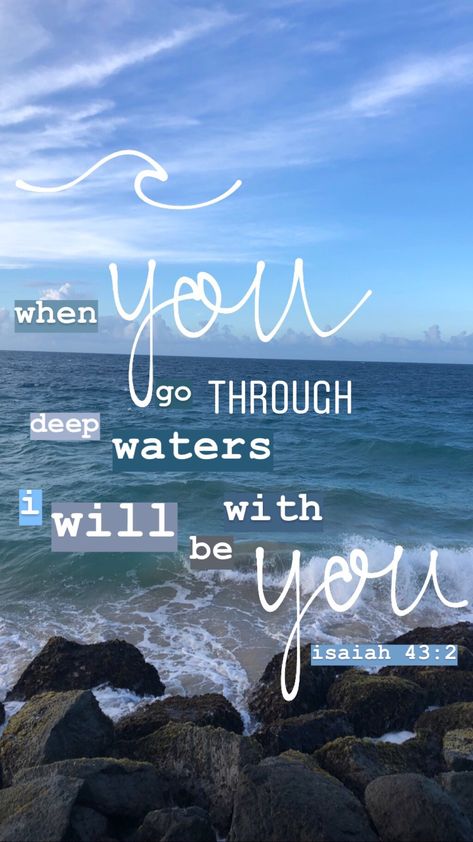 When You Go Through Deep Waters, Bible Tattoos, Isaiah 43 2, Book Of Isaiah, Womens Health Care, Bible Quotes Wallpaper, Bible Stuff, Isaiah 43, Inspirational Stickers