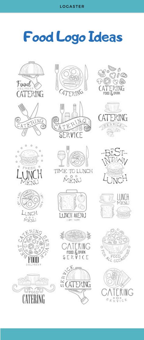 Deli Logo Design Ideas, Food Bussines Idea, Bussines Logos Ideas, Logo Ideas For Food Business, Logo Design Ideas For Food Business, Logo Design Food Kitchens, Catering Logo Ideas Brand Identity, Logo Brand Makanan, Cooking Logo Kitchen Art