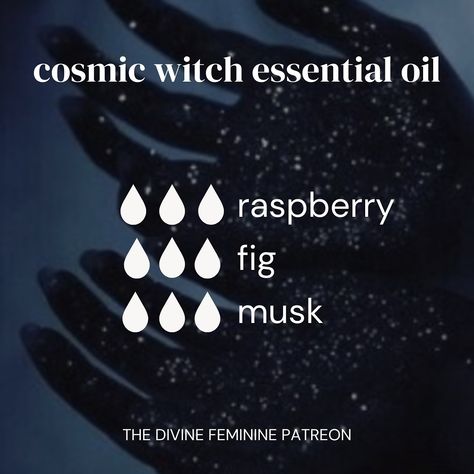 🌿🐈‍⬛✨🌙 Essential Oil Blends inspired by the witches Some blends l’ve created that you can use for aromatherapy! Some ways you can use essential oils are in… diffusers, for creating oils, adding in lotions or directly onto pulse points with caution, etc! I’ve posted lots of essential oils over on Patreon so definitely get check them out! ✨🌙 🍂🍁 Shop our metaphysical shop through the link in bio #aromatherapy #witch #witchy #essentialoils #witchtok #witchcraft #pagan #witchesoftiktok #greenwi... Essential Oil Witch Blends, Wiccan Essential Oils, Dark Academia Essential Oil Blends, Witchy Oil Blends, Reed Diffuser Recipe, Violet Essential Oil, Potion Recipes, Diffuser Oil Blends, Witchy Ideas