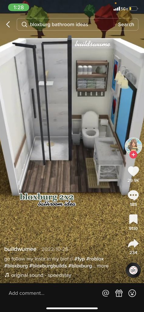 4 By 4 Bathroom Bloxburg, Bloxburg Tiny Bathroom Ideas, Bloxburg 2 By 3 Bathroom, 3 X 3 Bloxburg Bathroom, Bloxburg House Ideas Walls, Cute Bathroom Bloxburg Ideas, Bloxburg House Ideas Interior Bathroom, Bloxburg House Ideas And Layouts, 3 By 3 Bathroom Bloxburg