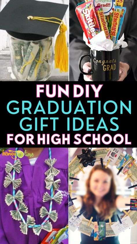 Best DIY Graduation Gift Ideas for High School Seniors - money gift ideas, college bound gifts, diy gift baskets and more High School Graduation Basket Ideas, High School Graduation Money Gift Ideas, High School Graduation Gifts For Her, Gifts For Seniors In High School, Diy Graduation Gifts For High School, Senior Year Stickers, Diy Senior Gifts, Diy Grad Gifts, Senior Baskets Gift Ideas