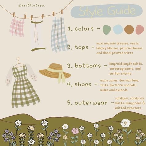 Cottagecore Aesthetic Guide, Minimal Cottagecore Outfits, Cottagecore Closet Ideas, Cottage Core Essentials, Megancore Outfits, Cottagecore Rainy Day Outfit, Cottagecore Bedroom Simple, Garden Core Aesthetic Outfits, How To Live A Cottagecore Lifestyle