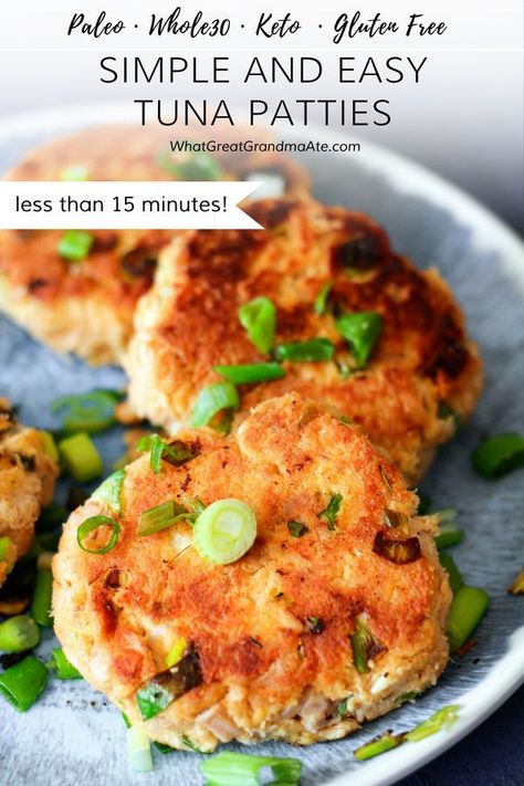 Gluten Free Tuna Cakes, Elizabeth Benton Primal Potential, Keto Tuna Cakes, Paleo Tuna Cakes, Tuna Patties Easy, Paleo Tuna, Tuna Patties Recipes, Tuna Dishes, Keto Tuna