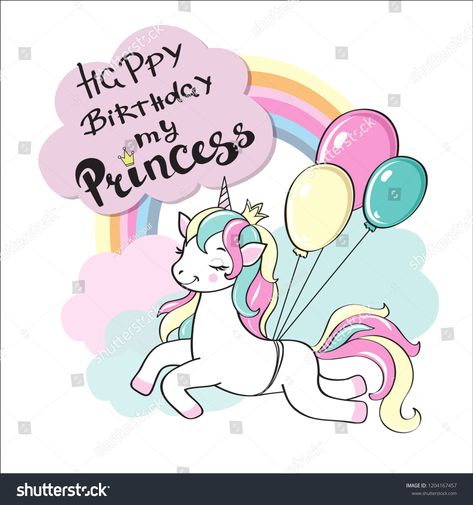 Happy Birthday card with a beautiful unicorn and the inscription Happy Birthday my princesscard#Birthday#Happy#beautiful Happy Birthday My Princess, Happy Bday Cake, Happy Birthday Unicorn, Unicorn Wallpaper Cute, Unicorn Images, Photographer Business Card Template, Unicorn Birthday Cards, Photographer Business Cards, Birthday Unicorn