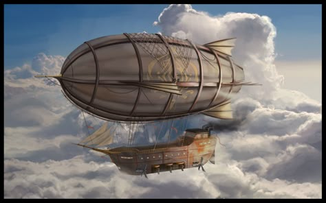 Steampunk Ship, Airship Art, Zeppelin Art, Zeppelin Airship, Flying Ship, Steampunk Vehicle, Steampunk City, Steampunk Airship, Steampunk Aesthetic