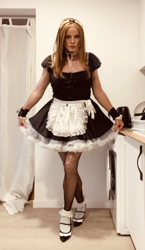 https://flic.kr/p/2pmLZRn | 611. Maid to curtsy | Curtsying in my French maid outfit. French Maid Halloween, French Maid Outfit, French Maid Dress, Maid Uniform, French Maid, Maid Outfit, Leather Jacket Outfits, Maid Dress, Womens Loungewear