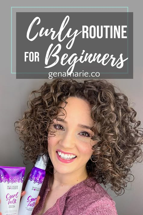 Beginner Curly Hair Routine using Drugstore Products, CGM-friendly – Gena Marie Really Curly Hair, Curly Hair Care Routine, Fine Curly Hair, Curly Girl Method, Defined Curls, Curly Hair Routine, Curly Hair With Bangs, Mascara Facial, Hair Routine