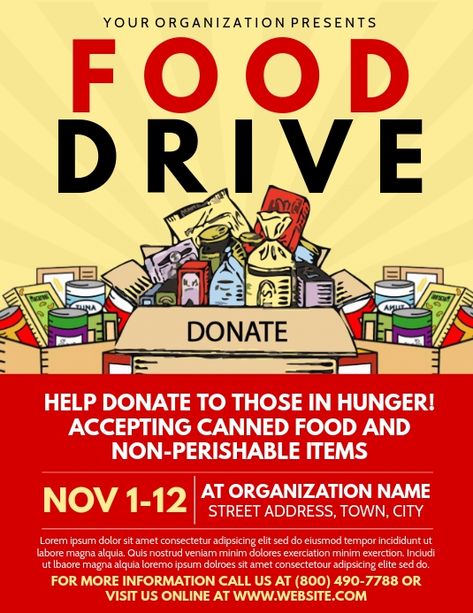 food drive flyer templates, fundraiser flyers, food donation flyers, food drive fundraiser, feed the homeless donations. Food Pantry Donations, Food Drive Flyer, Canned Food Drive, Fundraiser Food, Food Giveaways, Drive Poster, Non Perishable Foods, Food Shelf, Non Perishable