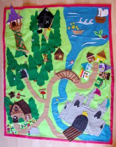 Princess felt play mat....Sydney's turn for a play mat. Felt Play Mat, Felt Books, Play Mats, Quiet Books, Kids Ideas, Glue Gun, Felt Toys, Book Ideas, Peg Dolls