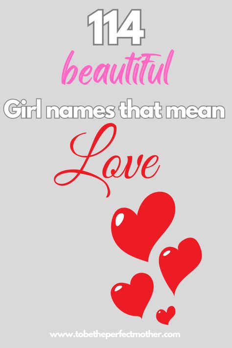 Girl names that mean love Names That Means Love, Name That Means Love, Names Meaning Love, Nicknames For Baby Girls, Names That Mean Snow, Dutch Girl Names, Hawaiian Girl Names, Names With Beautiful Meanings, Names That Mean Love