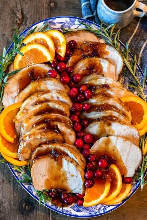 The Best Christmas Dinner Ideas | 2019 Pork Loin Recipes For Christmas Dinner, Pork For Christmas Dinner, Unthanksgiving Dinner, Large Pork Loin Recipes, Easy Christmas Meat Recipes, Pork Christmas Dinner, Main Christmas Dish, Fall Pork Loin Recipes, Thanksgiving Recipes Main Dish