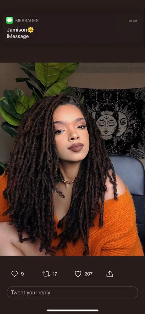 Biracial Women With Locs, Dark Blonde Locs Black Women, Latina With Locs, Natural Boho Locs Black Women, Layered Locs Long, Light Skin Locs, 3c Locs Natural Hair, Xs Locs, 3b Locs