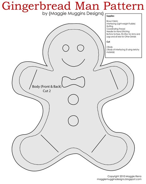 Gingerbread Man Pattern | Gingerbread Man Pattern. Find the … | Flickr Gingerbread Man Free, Gingerbread Man Template, Gingerbread Dolls, The Gingerbread Man, Gingerbread Crafts, Gingerbread Christmas Decor, Gingerbread Decorations, Brown Christmas, Felt Christmas Decorations