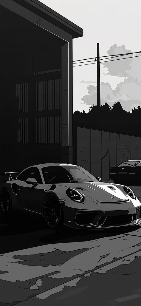 Aesthetic Cars Wallpaper, Porsche Iphone Wallpaper, New Car Wallpaper, Cool Car Backgrounds, Simplistic Wallpaper, Aesthetic Cars, Black Porsche, Toyota Supra Mk4, Sports Car Wallpaper