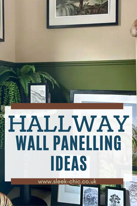 Transform your hallway into a statement of style and sophistication with our top wall panelling ideas, each offering a unique approach to elevate your space. Dive into our guide for tips on selecting the right materials and patterns to make your hallway wall panelling a focal point of your home. Wall Paneling With Door Ideas, Foyer With Chair Rail, Ideas For Passage Walls, Feature Wall Top Of Stairs, Panelling For Hallway, Paint Bottom Half Of Wall Hallway, Panelled Walls Hallway Entryway, Unique Paneling Ideas, Waynes Coating Ideas Hallway